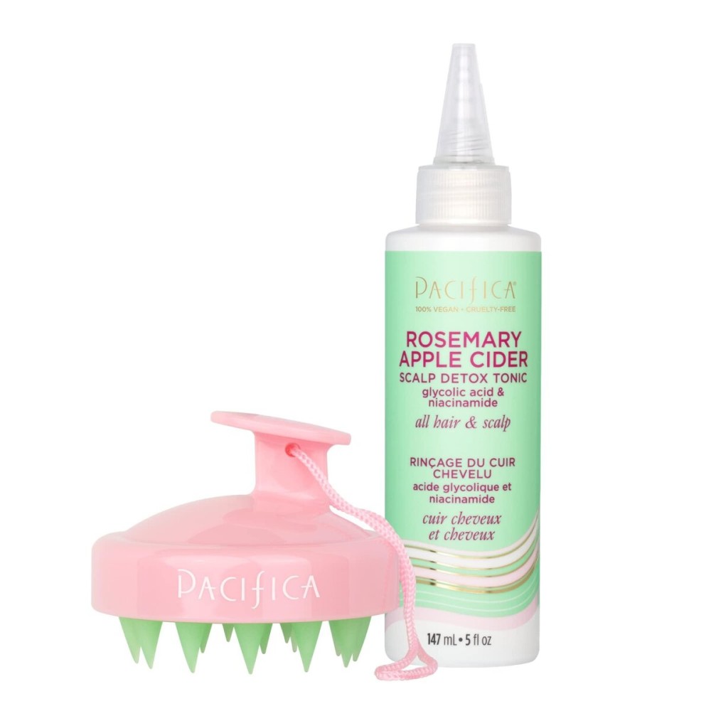 Pacifica Scalp Detox Set - Rosemary Apple Cider Vinegar Scalp Exfoliating Tonic with Scalp Massager Brush, Deep Cleansing & Clarifying Treatment for Buildup, Dry Flaky Scalp, Vegan Pacifica Scalp Detox Set - Rosemary Apple Cider Vinegar Scalp Exfoliating Tonic with Scalp Massager Brush, Deep Cleansing & Clarifying Treatment for Buildup, Dry Flaky Scalp, Vegan