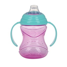 Nuby Clik-It Grip N\' Sip Soft Spout No-Spill Training Sippy Cup with Handles - (3-Pack) 10 oz - 4+ Months - Aqua/Purple/Pink Nuby Clik-It Grip N\' Sip Soft Spout No-Spill Training Sippy Cup with Handles - (3-Pack) 10 oz - 4+ Months - Aqua/Purple/Pink