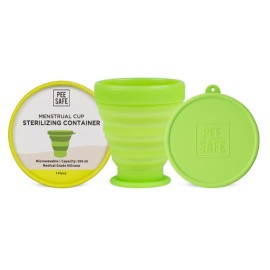 PEESAFE Menstrual Cup Sterilizing Container (1N) | Made with Medical Grade Silicone | Menstrual Cup Cleaner | Microwaveable, Menstrual Cup sterilizer | Compact and Travel Friendly PEESAFE Menstrual Cup Sterilizing Container (1N) | Made with Medical Grade Silicone | Menstrual Cup Cleaner | Microwaveable, Menstrual Cup sterilizer | Compact and Travel Friendly