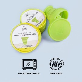 PEESAFE Menstrual Cup Sterilizing Container (1N) | Made with Medical Grade Silicone | Menstrual Cup Cleaner | Microwaveable, Menstrual Cup sterilizer | Compact and Travel Friendly PEESAFE Menstrual Cup Sterilizing Container (1N) | Made with Medical Grade Silicone | Menstrual Cup Cleaner | Microwaveable, Menstrual Cup sterilizer | Compact and Travel Friendly