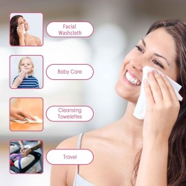 LAVDIK Disposable Face Towels, Extra Thick, 40 Count, Natural, Skin Cleansing Wipes LAVDIK Disposable Face Towels, Extra Thick, 40 Count, Natural, Skin Cleansing Wipes