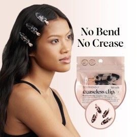 Kitsch Creaseless Hair Clips for Women - No Bend, No Crease Hair Clips For Styling, Makeup Application and Face Wash - Recycled Acrylic - 4pcs Black Terrazzo Kitsch Creaseless Hair Clips for Women - No Bend, No Crease Hair Clips For Styling, Makeup Application and Face Wash - Recycled Acrylic - 4pcs Black Terrazzo