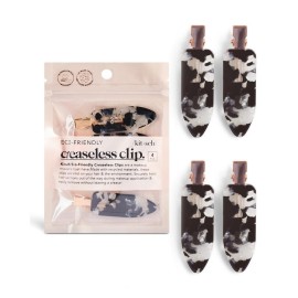 Kitsch Creaseless Hair Clips for Women - No Bend, No Crease Hair Clips For Styling, Makeup Application and Face Wash - Recycled Acrylic - 4pcs Black Terrazzo Kitsch Creaseless Hair Clips for Women - No Bend, No Crease Hair Clips For Styling, Makeup Application and Face Wash - Recycled Acrylic - 4pcs Black Terrazzo