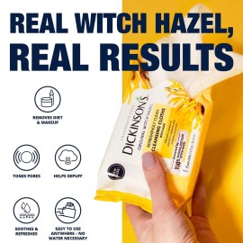Dickinson\'s Original Witch Hazel Refreshingly Clean Cleansing Cloths with Aloe, 4 Pack, 25 Cloths per Pack Dickinson\'s Original Witch Hazel Refreshingly Clean Cleansing Cloths with Aloe, 4 Pack, 25 Cloths per Pack