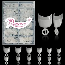 Ranrose Short Nail Tips- 600PCS Oval Half Cover False Tips 12 Sizes Round Acrylic Nails With Box Ranrose Short Nail Tips- 600PCS Oval Half Cover False Tips 12 Sizes Round Acrylic Nails With Box
