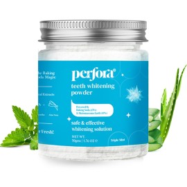 Perfora Teeth Whitening Powder Kit | Natural Remineralizing Tooth Powder Product | Enamel Safe & Effective Teeth Whitener | Stain Removal Formula for Long Lasting Freshness 1.76 oz (Triple Mint) Perfora Teeth Whitening Powder Kit | Natural Remineralizing Tooth Powder Product | Enamel Safe & Effective Teeth Whitener | Stain Removal Formula for Long Lasting Freshness 1.76 oz (Triple Mint)