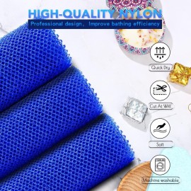 3 Pieces African Bath Sponge African Net Long Net Bath Sponge Exfoliating Shower Body Scrubber Back Scrubber Skin Smoother,Great for Daily Use (Blue) 3 Pieces African Bath Sponge African Net Long Net Bath Sponge Exfoliating Shower Body Scrubber Back Scrubber Skin Smoother,Great for Daily Use (Blue)