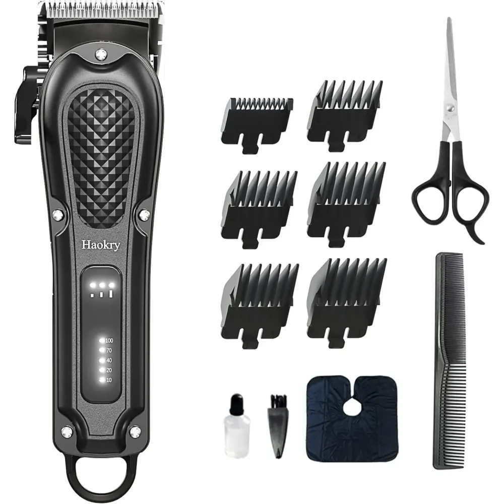 Haokry Hair Clippers for Men Professional - Cordless&Corded Barber Clippers for Hair Cutting & Grooming Rechargeable Beard Trimmer