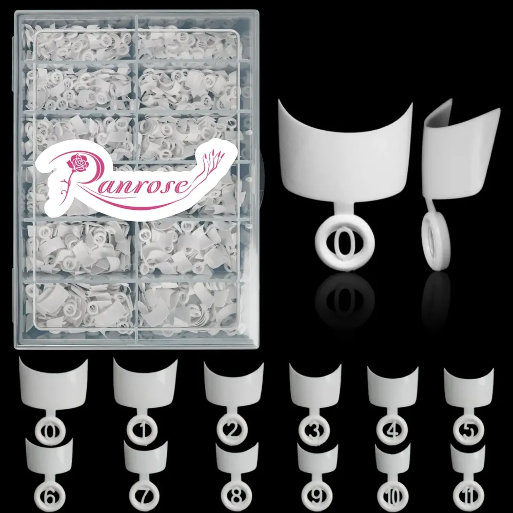 Ranrose 600PCS Short French Style False Nails Half Cover Nails Tips,White Short Acrylic Extension Finger Nail 12 Sizes with Box Ranrose 600PCS Short French Style False Nails Half Cover Nails Tips,White Short Acrylic Extension Finger Nail 12 Sizes with Box