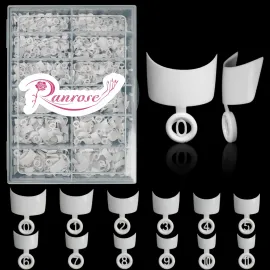 Ranrose 600PCS Short French Style False Nails Half Cover Nails Tips,White Short Acrylic Extension Finger Nail 12 Sizes with Box Ranrose 600PCS Short French Style False Nails Half Cover Nails Tips,White Short Acrylic Extension Finger Nail 12 Sizes with Box