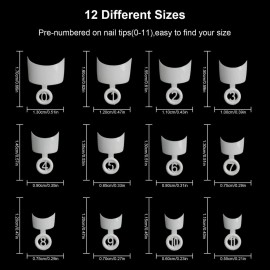 Ranrose 600PCS Short French Style False Nails Half Cover Nails Tips,White Short Acrylic Extension Finger Nail 12 Sizes with Box Ranrose 600PCS Short French Style False Nails Half Cover Nails Tips,White Short Acrylic Extension Finger Nail 12 Sizes with Box