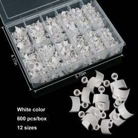 Ranrose 600PCS Short French Style False Nails Half Cover Nails Tips,White Short Acrylic Extension Finger Nail 12 Sizes with Box Ranrose 600PCS Short French Style False Nails Half Cover Nails Tips,White Short Acrylic Extension Finger Nail 12 Sizes with Box