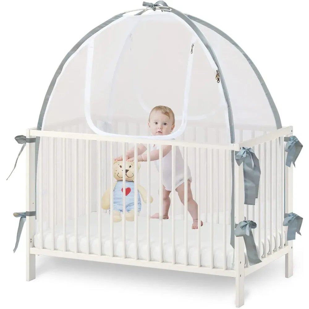 Baby Crib Tent Safety Net, Durable Strong Self-Locking Zippers, Protects from Climbing Out and, Insects, Mosquitoes, Installs with Rods (Crib 52.25 - 28.25) Baby Crib Tent Safety Net, Durable Strong Self-Locking Zippers, Protects from Climbing Out and, Insects, Mosquitoes, Installs with Rods (Crib 52.25 - 28.25)