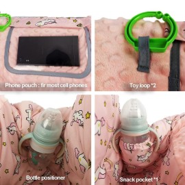 RHYDEER Shopping cart Cover for Babies-high Chair Cover, Dotted Minky Touching, Multi in 1 Design, 360 Full Protection, roll in and go, Universal fit, Pink Unicorns RHYDEER Shopping cart Cover for Babies-high Chair Cover, Dotted Minky Touching, Multi in 1 Design, 360 Full Protection, roll in and go, Universal fit, Pink Unicorns