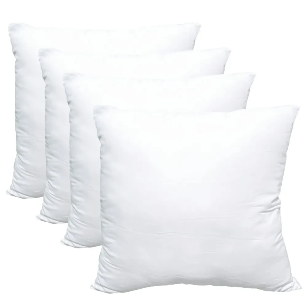 Obruosci Luxury Pillow Inserts, Pack of 4, 16 x 16 inches Hypoallergenic Ultra Soft White Polyester Microfiber Durable Couch Cushion Fillers Obruosci Luxury Pillow Inserts, Pack of 4, 16 x 16 inches Hypoallergenic Ultra Soft White Polyester Microfiber Durable Couch Cushion Fillers