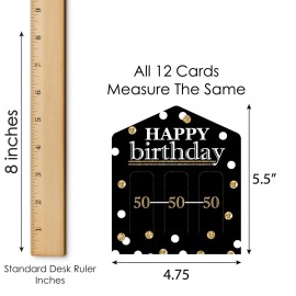 Big Dot of Happiness Adult 50th Birthday - Gold - Birthday Party Game Pickle Cards - Pull Tabs 3-in-a-Row - Set of 12 Big Dot of Happiness Adult 50th Birthday - Gold - Birthday Party Game Pickle Cards - Pull Tabs 3-in-a-Row - Set of 12