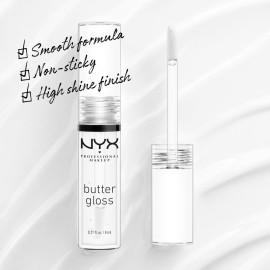 NYX PROFESSIONAL MAKEUP Butter Gloss, Non-Sticky Lip Gloss - Sugar Glass ,Clear NYX PROFESSIONAL MAKEUP Butter Gloss, Non-Sticky Lip Gloss - Sugar Glass ,Clear