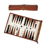 YOBRO Travel Backgammon Sets for Adults, Classic PU Leather Roll-Up Backgammon Board Game Gift for Kids, Portable & Lightweight Travel Style for Indoor Outdoor, Funny Family Game