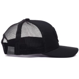 Ariat Men\'s Monochrome Shield Logo Cap, Black with Mesh Back, Adjustable Snap-Back Closure