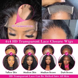 FIRIEYA Deep Wave Lace Front Wigs Human Hair Wigs for Black Women 180% Density 4X4 HD Transparent Lace Closure Human Hair Wigs for Black Women Glueless with Baby Hair Natural Color(18 Inch) FIRIEYA Deep Wave Lace Front Wigs Human Hair Wigs for Black Women 180% Density 4X4 HD Transparent Lace Closure Human Hair Wigs for Black Women Glueless with Baby Hair Natural Color(18 Inch)
