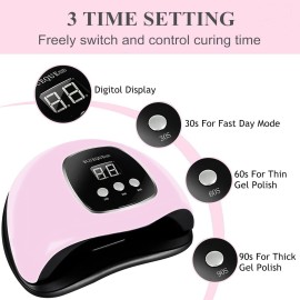 BIGBEAR UV Light for Nails, 48W UV LED Nail Lamp for Gel Polish, Fast Nail Dryer with Automatic Sensor, 3 Timer Setting, Small and Portable, LED Nail Light for Fingernail and Toenail Nail BIGBEAR UV Light for Nails, 48W UV LED Nail Lamp for Gel Polish, Fast Nail Dryer with Automatic Sensor, 3 Timer Setting, Small and Portable, LED Nail Light for Fingernail and Toenail Nail