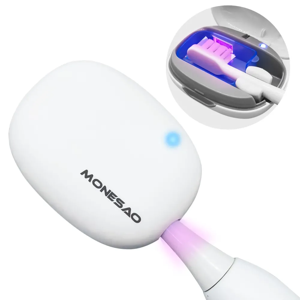 MONESAO Toothbrush Sanitizer Case, Portable Mini Toothbrush Covers with Holder, Rechargeable Travel Home Toothbrush And Holder, Cleaner Case for All Electric & Manual Toothbrushes (White) MONESAO Toothbrush Sanitizer Case, Portable Mini Toothbrush Covers with Holder, Rechargeable Travel Home Toothbrush And Holder, Cleaner Case for All Electric & Manual Toothbrushes (White)
