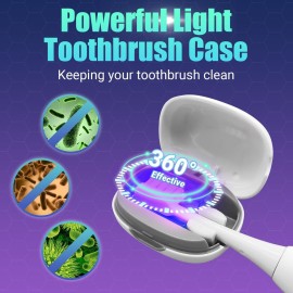 MONESAO Toothbrush Sanitizer Case, Portable Mini Toothbrush Covers with Holder, Rechargeable Travel Home Toothbrush And Holder, Cleaner Case for All Electric & Manual Toothbrushes (White) MONESAO Toothbrush Sanitizer Case, Portable Mini Toothbrush Covers with Holder, Rechargeable Travel Home Toothbrush And Holder, Cleaner Case for All Electric & Manual Toothbrushes (White)