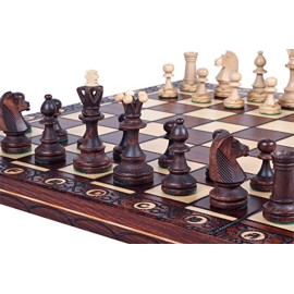 Chess and games shop Muba Beautiful Handcrafted Wooden Chess Set with Board and Chess Pieces - Gift idea Products (16inch (40 cm)), 1-2 Players