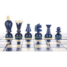 Chess and games shop Muba Beautiful Handcrafted Wooden Chess Set with Wooden Board and Handcrafted Chess Pieces - Gift idea Products (12.5\'\' (32 cm) Blue) Chess and games shop Muba Beautiful Handcrafted Wooden Chess Set with Wooden Board and Handcrafted Chess Pieces - Gift idea Products (12.5\'\' (32 cm) Blue)