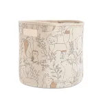Crane Baby Woodland Nursery Basket, Animal Nursery Decor, Fabric Storage Bin, Collapsible Forest Decor, Hamper with Handles for Toys, Laundry, and Baby Items