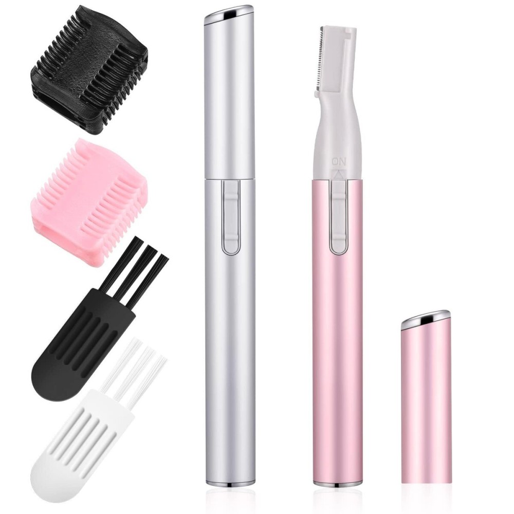 Chumia 2 Pcs Electric Eyebrow Trimmer Women Precision Face Razors Mini Shaver with Comb Christmas Women Gift Battery Operated Personal Epilator for Face Neck Fuzz Lips Leg(Pink, Silver) Chumia 2 Pcs Electric Eyebrow Trimmer Women Precision Face Razors Mini Shaver with Comb Christmas Women Gift Battery Operated Personal Epilator for Face Neck Fuzz Lips Leg(Pink, Silver)