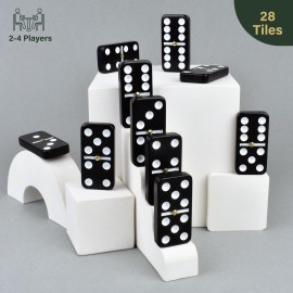 Dominos Set for Adults and Kids - Dominoes - Domino Classic Board Games, Christmas Games - Double Six Standard Dominos Set 28 Tiles with Black PU Leather Case - Juegos de Mesa Dominos Set for Adults and Kids - Dominoes - Domino Classic Board Games, Christmas Games - Double Six Standard Dominos Set 28 Tiles with Black PU Leather Case - Juegos de Mesa