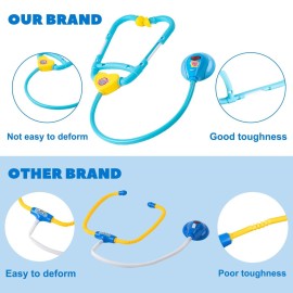 Liberry Doctor Kit for Toddlers 3-5 Years Old, 18-Piece Kids Doctor Bag Pretend Play Toys, Durable Medical Kit with Toy Stethoscope, Blue Doctor Gift for Boys Girls