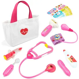 Liberry Doctor Kit for Toddlers 3-5 Years Old, 18-Piece Doctor Bag Pretend Play Toys, Durable Medical Kit with Toy Stethoscope, Pink Doctor Gift for Girls Liberry Doctor Kit for Toddlers 3-5 Years Old, 18-Piece Doctor Bag Pretend Play Toys, Durable Medical Kit with Toy Stethoscope, Pink Doctor Gift for Girls