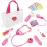 Liberry Doctor Kit for Toddlers 3-5 Years Old, 18-Piece Doctor Bag Pretend Play Toys, Durable Medical Kit with Toy Stethoscope, Pink Doctor Gift for Girls
