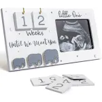 Sonogram Picture Frame, Ultrasound Photo Frame with Baby Countdown Weeks, Expecting Parents to be Pregnancy Gift Congratulations Pregnancy Must Have Grandparent Baby Announcement First Time Mom to Be
