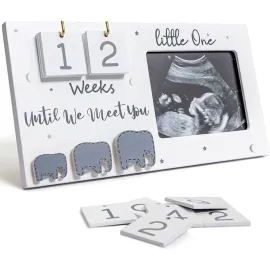 Sonogram Picture Frame, Ultrasound Photo Frame with Baby Countdown Weeks, Expecting Parents to be Pregnancy Gift Congratulations Pregnancy Must Have Grandparent Baby Announcement First Time Mom to Be