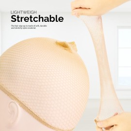 Fandamei Wig Cap, 6PCS Light Brown Mesh Wig Cap, Closed End Hair Mesh Net, Liner Weaving Caps for Women, Men, Kids, Wig Caps for Halloween, Cosplay Fandamei Wig Cap, 6PCS Light Brown Mesh Wig Cap, Closed End Hair Mesh Net, Liner Weaving Caps for Women, Men, Kids, Wig Caps for Halloween, Cosplay