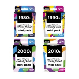 GAMES (EXCL. MONOPOLY) Trivial Pursuit Mini Packs Multipack, Fun Trivia Questions for Adults and Teens Ages 16+, Includes 4 Game Featuring 4 Decades GAMES (EXCL. MONOPOLY) Trivial Pursuit Mini Packs Multipack, Fun Trivia Questions for Adults and Teens Ages 16+, Includes 4 Game Featuring 4 Decades