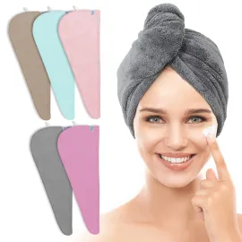TENSTARS 5 Pack Thicken Microfiber Hair Towel Wrap for Women - Elastic Loop Design - 320GSM Coral Velvet - Quick Dry Hair Turban - 11x28 Inch (Grey+Pink+Brown+FrozenBlue+FrozenBerry) TENSTARS 5 Pack Thicken Microfiber Hair Towel Wrap for Women - Elastic Loop Design - 320GSM Coral Velvet - Quick Dry Hair Turban - 11x28 Inch (Grey+Pink+Brown+FrozenBlue+FrozenBerry)