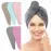 TENSTARS 5 Pack Thicken Microfiber Hair Towel Wrap for Women - Elastic Loop Design - 320GSM Coral Velvet - Quick Dry Hair Turban - 11x28 Inch (Grey+Pink+Brown+FrozenBlue+FrozenBerry)