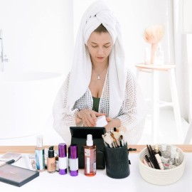 ABenkle Small Woven Basket, Empty Tiny Shallow Storage Basket, Mini Cotton Rope Baskets, Round Decorative Hamper, Basket Storage Bins for Toys, Spa, Nursery, Baskets for Mother\'s Day Gifts- White ABenkle Small Woven Basket, Empty Tiny Shallow Storage Basket, Mini Cotton Rope Baskets, Round Decorative Hamper, Basket Storage Bins for Toys, Spa, Nursery, Baskets for Mother\'s Day Gifts- White