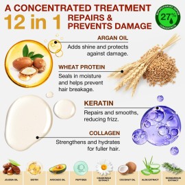 Hair Mask for Damaged Hair - Keratin Treatment for Hair Growth & Hydration - Deep Conditioning Collagen Mask with Protein, Coconut, Jojoba & Avocado Oil - Split Ends Repair & Color-Safe Hair Mask for Damaged Hair - Keratin Treatment for Hair Growth & Hydration - Deep Conditioning Collagen Mask with Protein, Coconut, Jojoba & Avocado Oil - Split Ends Repair & Color-Safe