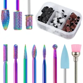 BQAN Nail Drill Bits, 10Pcs 3/32 in Carbide Professional Drill Bit Set for Nail Tech, Remove Acrylic Gel Nails, Manicure with 75Pcs File Sanding Bands (80120180 Grits) BQAN Nail Drill Bits, 10Pcs 3/32 in Carbide Professional Drill Bit Set for Nail Tech, Remove Acrylic Gel Nails, Manicure with 75Pcs File Sanding Bands (80120180 Grits)