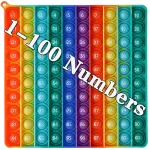DK-SIMINA Large P0pp with Numbers, Rainbow Square Dimples Fidgett Ttoy 100 Bubble Math Toy Learning Tool for Teachers to Make Various Math Operations (1-100 Numbers)