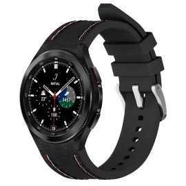 LDFAS Compatible for Samsung Galaxy Watch 7/6 Classic 47mm 43mm/5 Pro 45mm Bands, 20mm No Gaps Silicone Hybrid Leather Watch Strap Compatible for Samsung Galaxy Watch 6/5/4 40mm/44mm Band, Black LDFAS Compatible for Samsung Galaxy Watch 7/6 Classic 47mm 43mm/5 Pro 45mm Bands, 20mm No Gaps Silicone Hybrid Leather Watch Strap Compatible for Samsung Galaxy Watch 6/5/4 40mm/44mm Band, Black