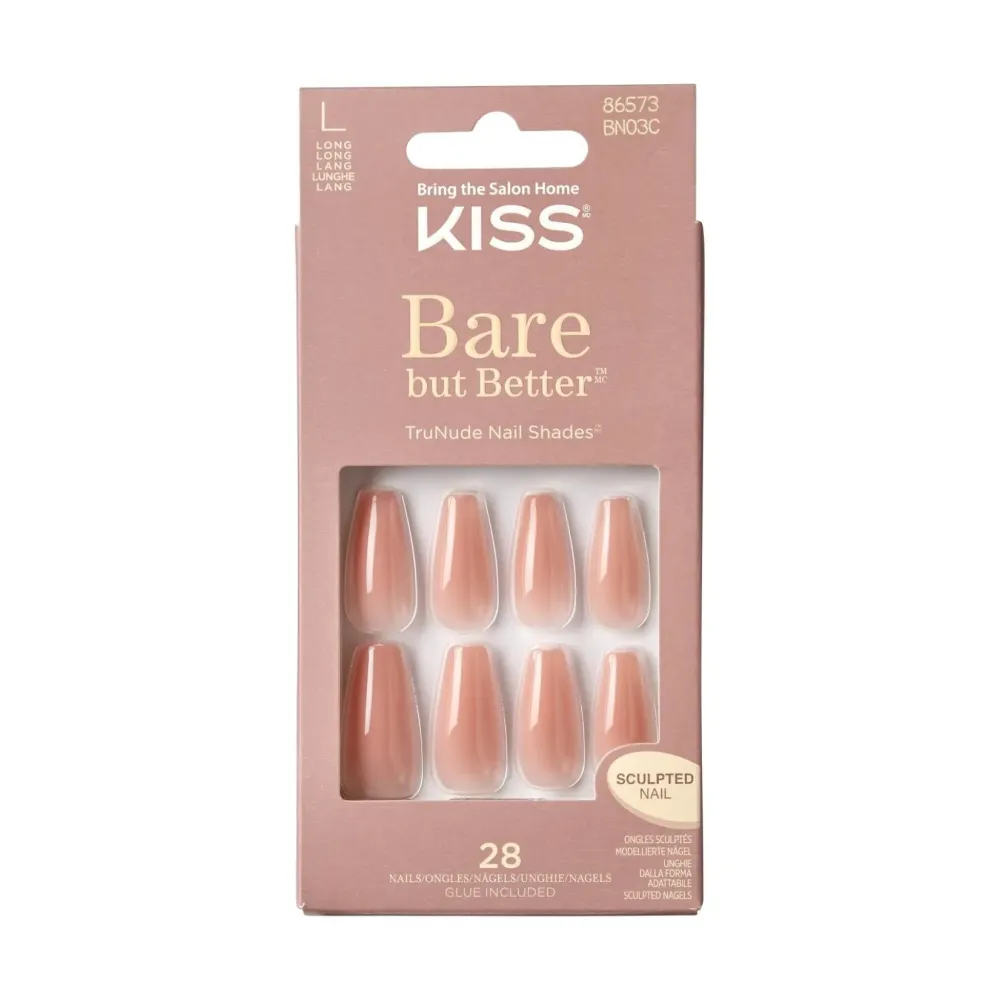 KISS Bare But Better TruNude Fake Nails Nude Nail Shades Manicure Set, \'Nude Glow\', 28 Chip Proof, Smudge Proof Glue-On Nails KISS Bare But Better TruNude Fake Nails Nude Nail Shades Manicure Set, \'Nude Glow\', 28 Chip Proof, Smudge Proof Glue-On Nails