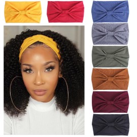 Kachanaa 8 Pack Wide Non-Slip Boho Women\'s Headband - Elastic Large African Turban Headwrap Ideal for Yoga,Workouts,Running - Non-Slip Design for Women