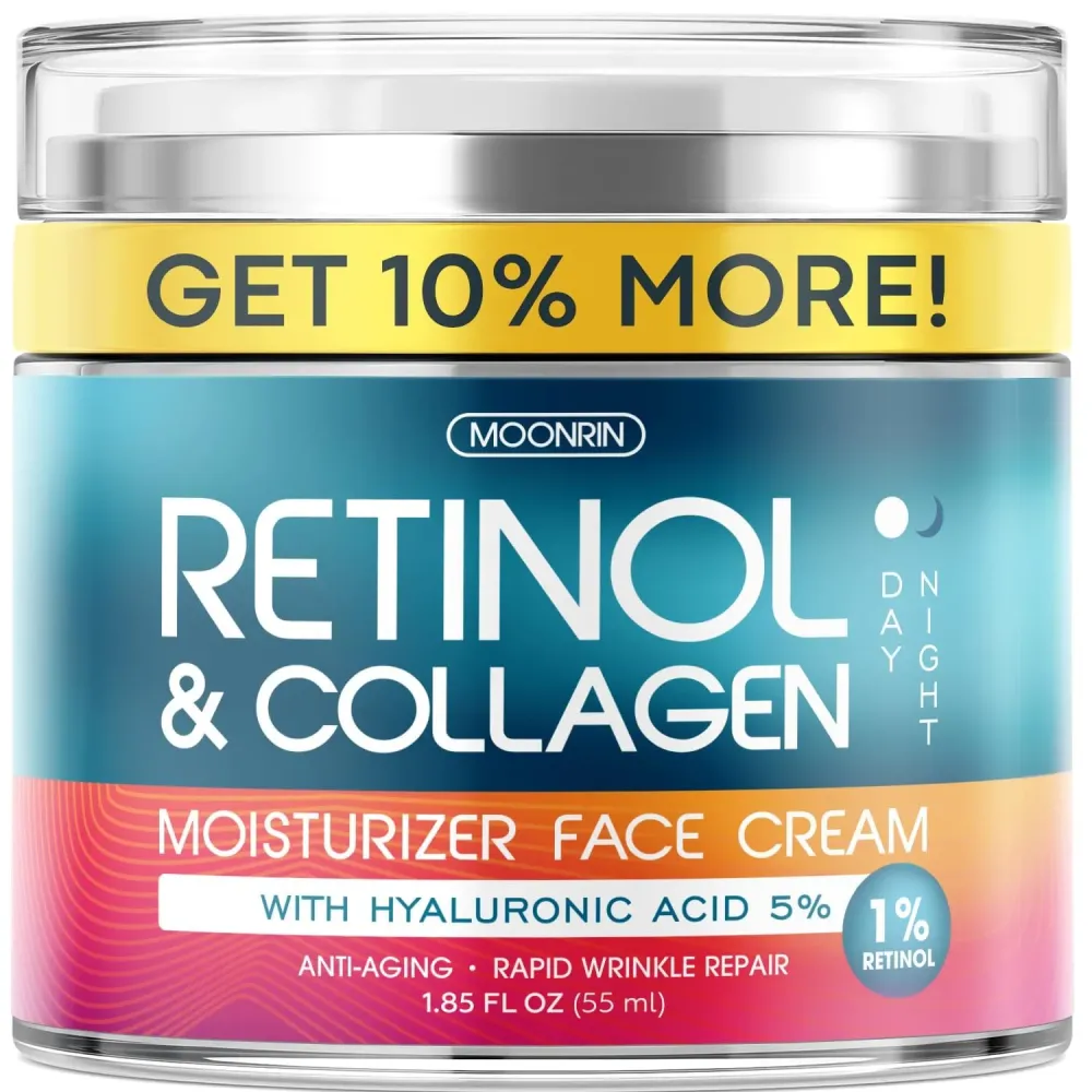 Retinol Cream for Face with Hyaluronic Acid, Anti Aging Wrinkle Cream for Women and Men, Day and Night Collagen Moisturizer to Minimize Wrinkles, Dryness, 1.85 Oz Retinol Cream for Face with Hyaluronic Acid, Anti Aging Wrinkle Cream for Women and Men, Day and Night Collagen Moisturizer to Minimize Wrinkles, Dryness, 1.85 Oz