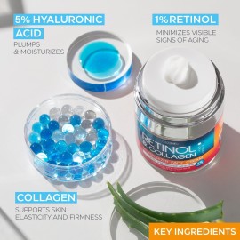 Retinol Cream for Face with Hyaluronic Acid, Anti Aging Wrinkle Cream for Women and Men, Day and Night Collagen Moisturizer to Minimize Wrinkles, Dryness, 1.85 Oz Retinol Cream for Face with Hyaluronic Acid, Anti Aging Wrinkle Cream for Women and Men, Day and Night Collagen Moisturizer to Minimize Wrinkles, Dryness, 1.85 Oz